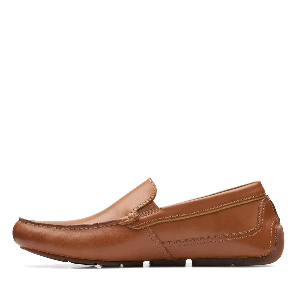 Clarks Markman 26163544 Loafers Men's 10.5 D Tan Leather Slip On Shoes MEW2330